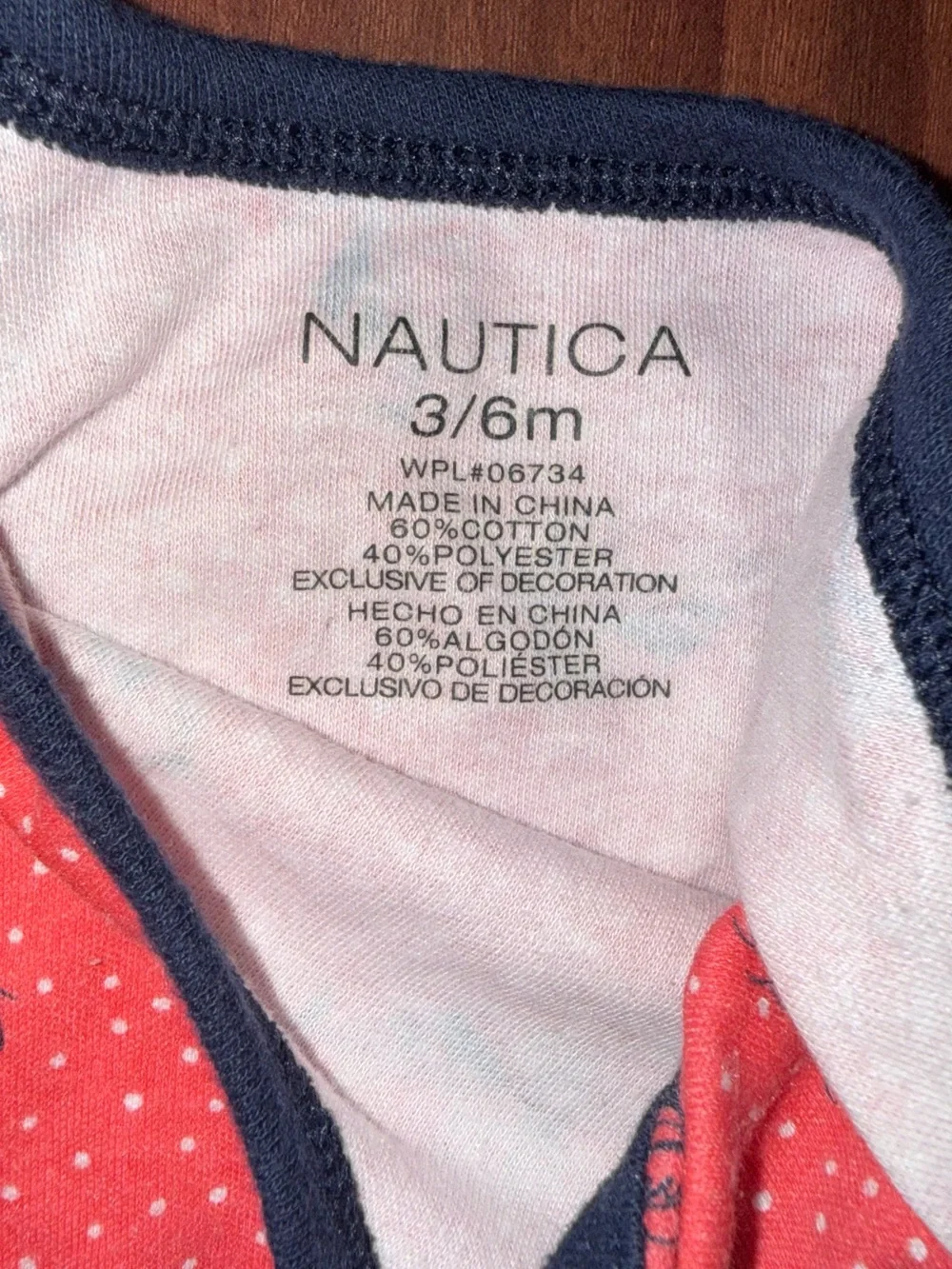 Nautica Coral Red Sailboat Print Baby One-Piece